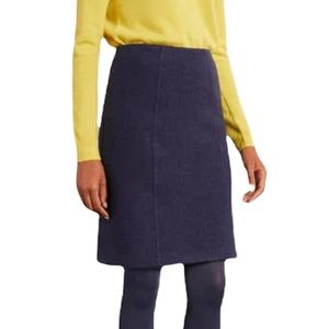 Boden Poppy 100% Wool Boiled Pencil Skirt In Navy